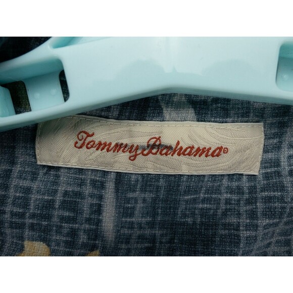 Tommy Bahama Shirt Mens XLX Blue Floral Print Silk Short Sleeve Beach Hawaiian - Picture 3 of 10